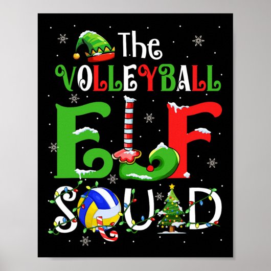 De volleybal Elf Xmas Elf Pet Sschattig SS Schatti Poster (Voorkant)