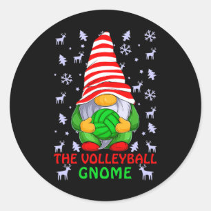 De Volleybal Gnoom Kerst Grappige Familie Matchi Ronde Sticker