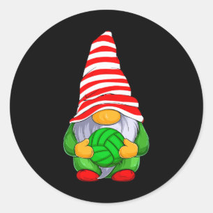 De Volleybal Gnoom Kerst Grappige Familie Matchi Ronde Sticker