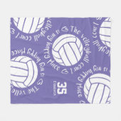 De volleybalrechtbank is mijn gelukkige plaatstypo fleece deken (Voorkant (Horizontaal))
