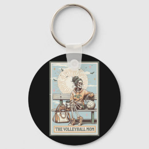 De Volleyll Mom Skeleton Tarot Kaart Game Day Moth Sleutelhanger