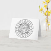 De volwassen Kleurende Kaart van de Nota Mandala (Gele Bloem)