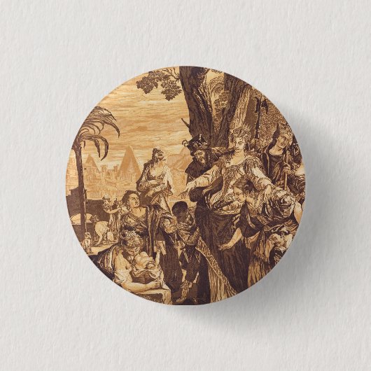 De vondst van Mozes uit het boek Exodus Ronde Button 3,2 Cm (Voorkant)