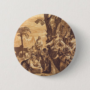 De vondst van Mozes uit het boek Exodus Ronde Button 5,7 Cm