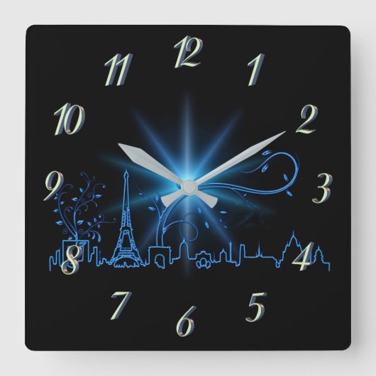 De vooravond van het nieuwjaar in Parijs Vierkante Klok (Voorkant)