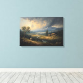 De Voorbijtrekkende Storm over Alpine Meadows Canvas Afdruk (Insitu (Houten vloer))