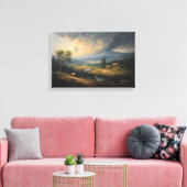 De Voorbijtrekkende Storm over Alpine Meadows Canvas Afdruk (Insitu (Woonkamer))