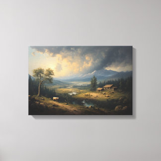 De Voorbijtrekkende Storm over Alpine Meadows Canvas Afdruk