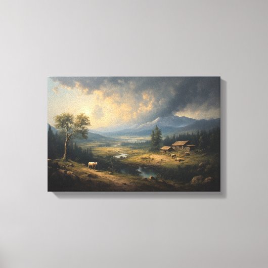De Voorbijtrekkende Storm over Alpine Meadows Canvas Afdruk (Voorkant)