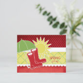 De VoorjaarsUitnodigingen van de Rain Boots Kaart (Staand voorkant)
