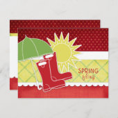 De VoorjaarsUitnodigingen van de Rain Boots Kaart (Voorkant / Achterkant)