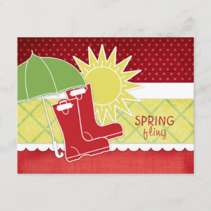 De VoorjaarsUitnodigingen van de Rain Boots Kaart