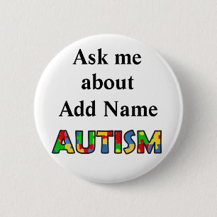 De Voorlichting van het autisme vraagt me Knoop aa Ronde Button 5,7 Cm