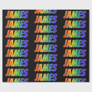 De voornaam "JAMES" van de regenboog; Pret & Cadeaupapier