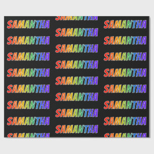 De voornaam "SAMANTHA" van de regenboog; Pret & Cadeaupapier