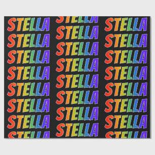 De voornaam "STELLA" van de regenboog; Pret & Cadeaupapier