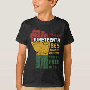 De voorouders waren niet vrij in 1865, 4 juli t-shirt