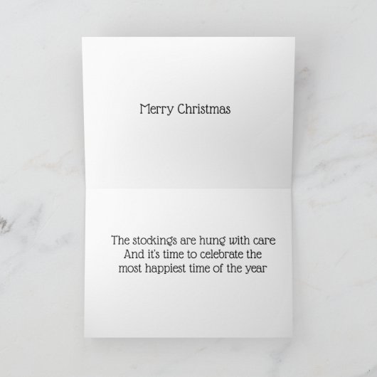 **DE VOORRADEN ZIJN HONG** MERRY CHRISTMAS KAART (Binnen)