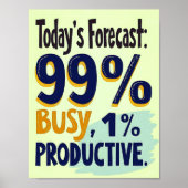 De voorspelling van vandaag is druk - Grappige ret Poster (Voorkant)