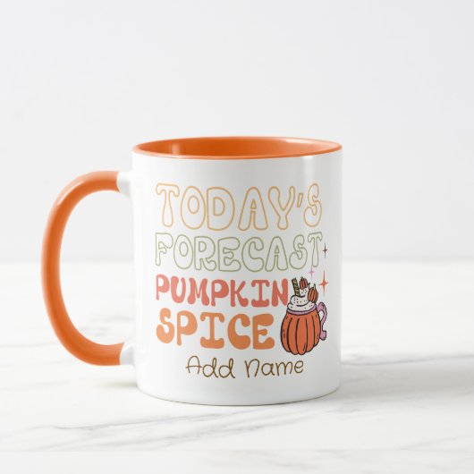De voorspelling van vandaag Pumpkin Spice Custom Mok (Links)