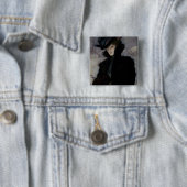 De voorste munt vierkante button 5,1 cm (In situ)