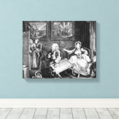 De vooruitgang van Harlot, bord II, Quarrels Canvas Afdruk (Insitu (Houten vloer))