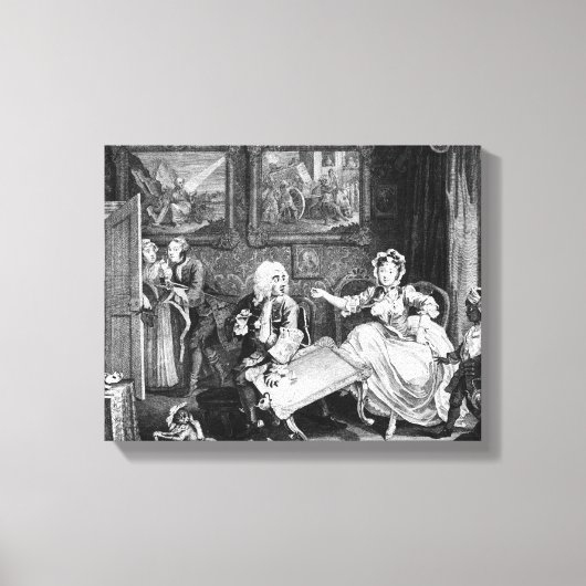 De vooruitgang van Harlot, bord II, Quarrels Canvas Afdruk (Voorkant)