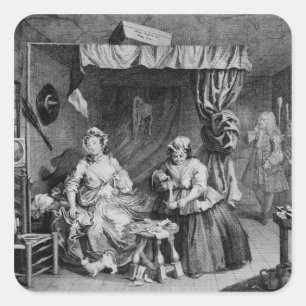 De vooruitgang van Harlot Vierkante Sticker