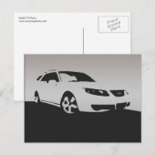 De voorzijde Aero van Saab 9-5 - Grijs op Briefkaart (Voorkant / Achterkant)