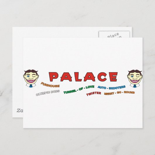 De Voorzijde van de Bouw van het paleis Briefkaart (Voorkant / Achterkant)