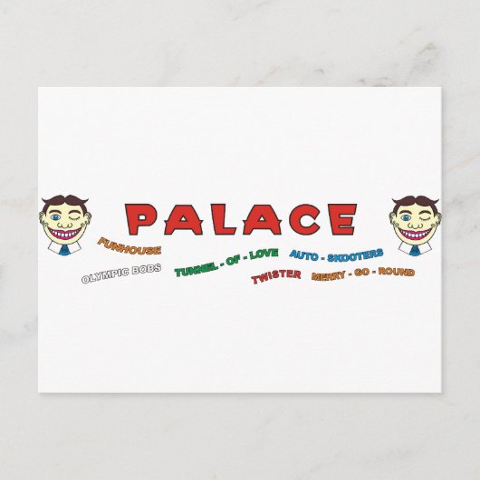 De Voorzijde van de Bouw van het paleis Briefkaart (Voorkant)