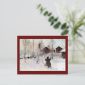 De voorzijde van de kaart en het washuis in de sne (Staand voorkant)