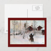 De voorzijde van de kaart en het washuis in de sne (Voorkant / Achterkant)