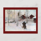 De voorzijde van de kaart en het washuis in de sne (Voorkant)