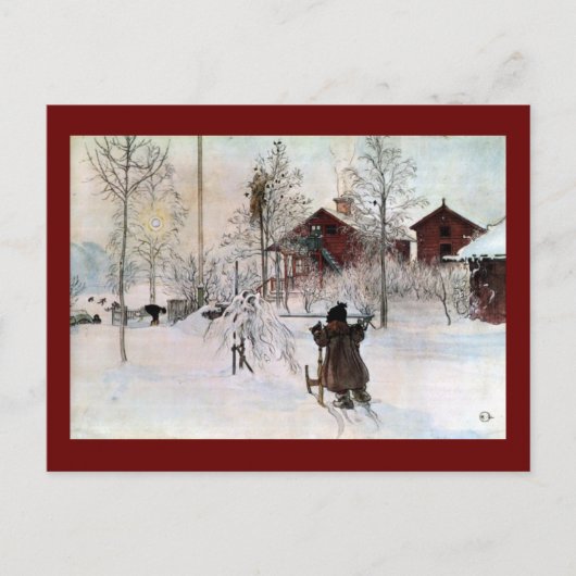 De voorzijde van de kaart en het washuis in de sne (Voorkant)