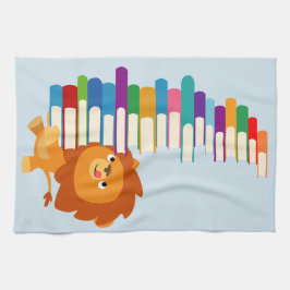 De Voracious Reader (Cute Cartoon Lion) Theedoek