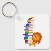 De Voracious Reader (Cute Kawaii Lion) Sleutelhanger (Voorkant)