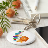 De Voracious Reader (Cute Kawaii Lion) Sleutelhanger (Zijkant)