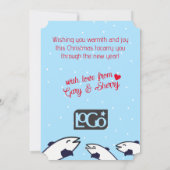 De vork van de pinguïn visserijKerstmis van de Feestdagenkaart (Achterkant)