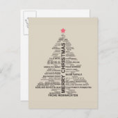 De Vorm van de kerstboom van Brieven Feestdagenkaart (Voorkant / Achterkant)