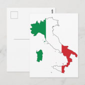 De vorm van Italië Briefkaart (Voorkant / Achterkant)