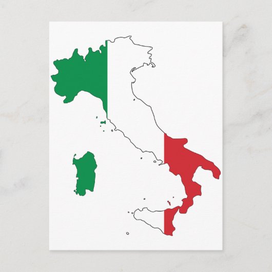 De vorm van Italië Briefkaart (Voorkant)