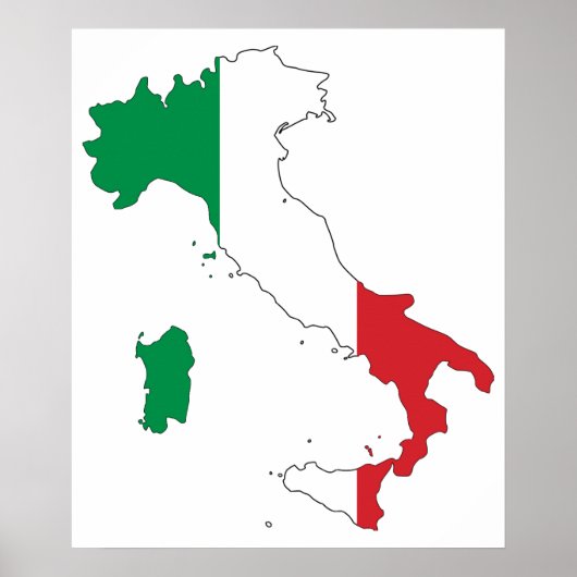 De vorm van Italië Poster (Voorkant)