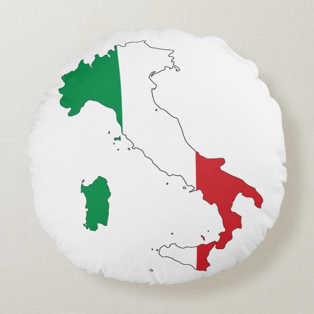 De vorm van Italië Rond Kussen (Voorkant)