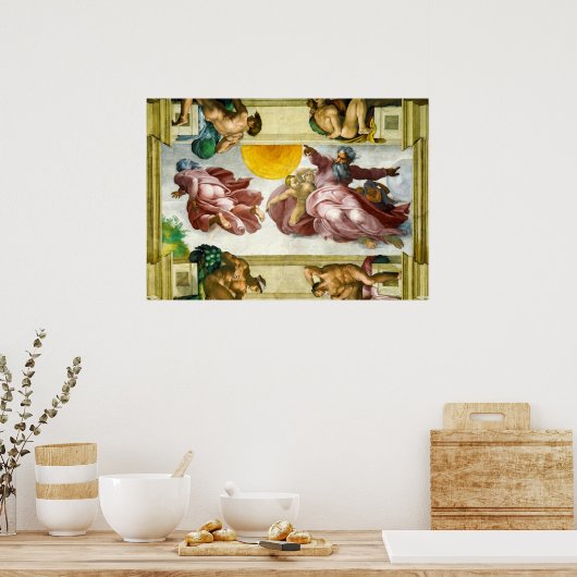 De vorming van de zon door Michelangelo Poster (Keuken)