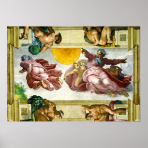 De vorming van de zon door Michelangelo Poster