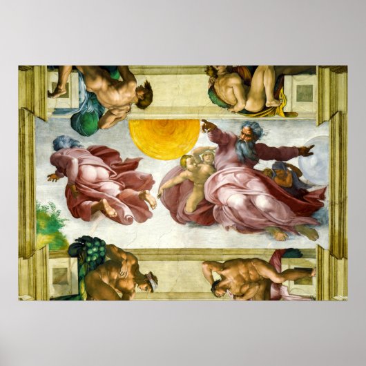 De vorming van de zon door Michelangelo Poster (Voorkant)