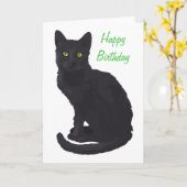 De vorstelijke Zwarte Verjaardag van de Kat Kaart (Gele Bloem)
