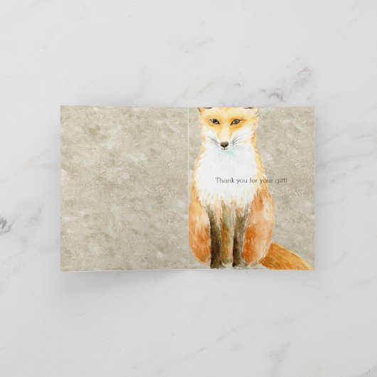 De vos dankt u bedankkaart (Binnen)