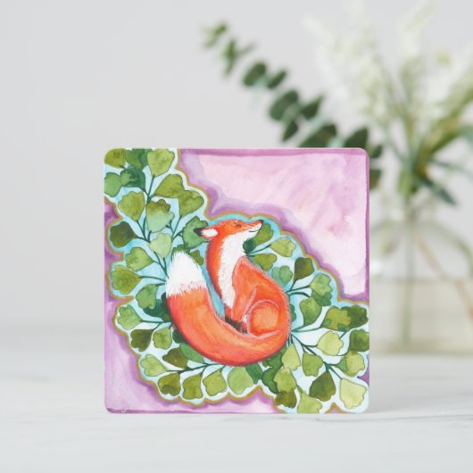 De vos en de bries feestdagenkaart (Staand voorkant)